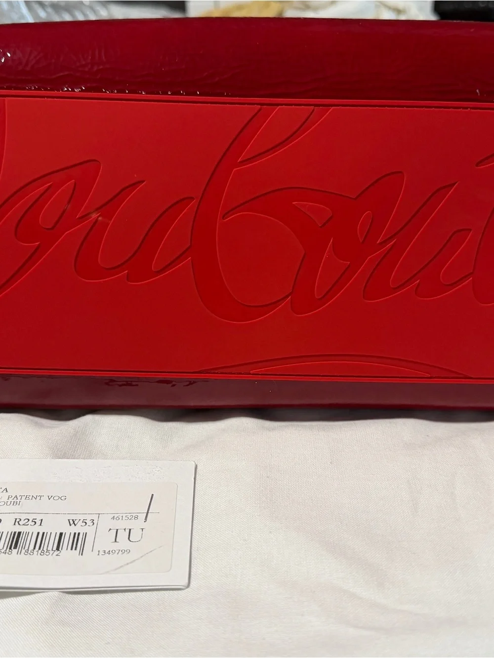 Christian Louboutin Red Patent Leather Tote Bag with Removable Pouch